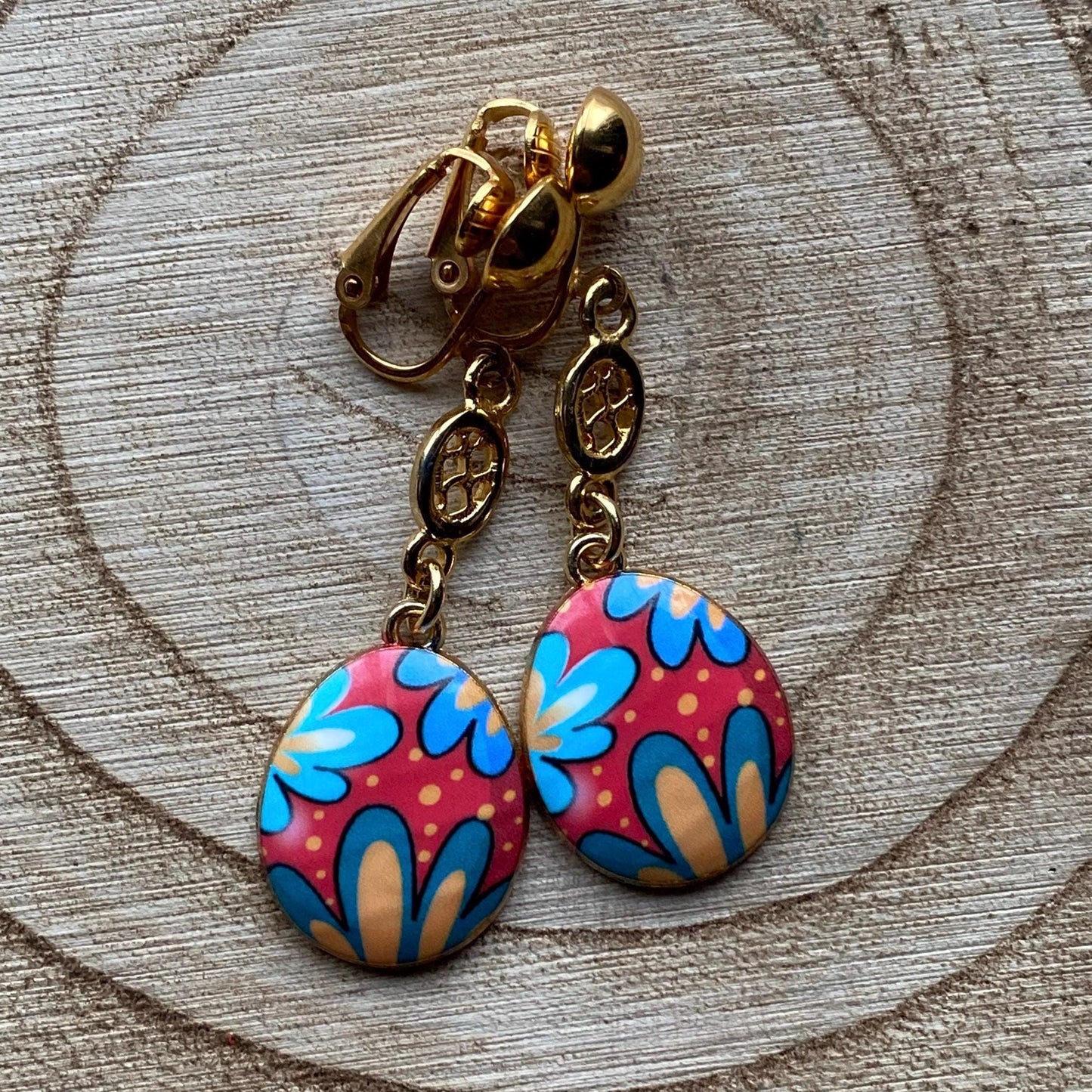Easter clip on earrings, easter egg earrings