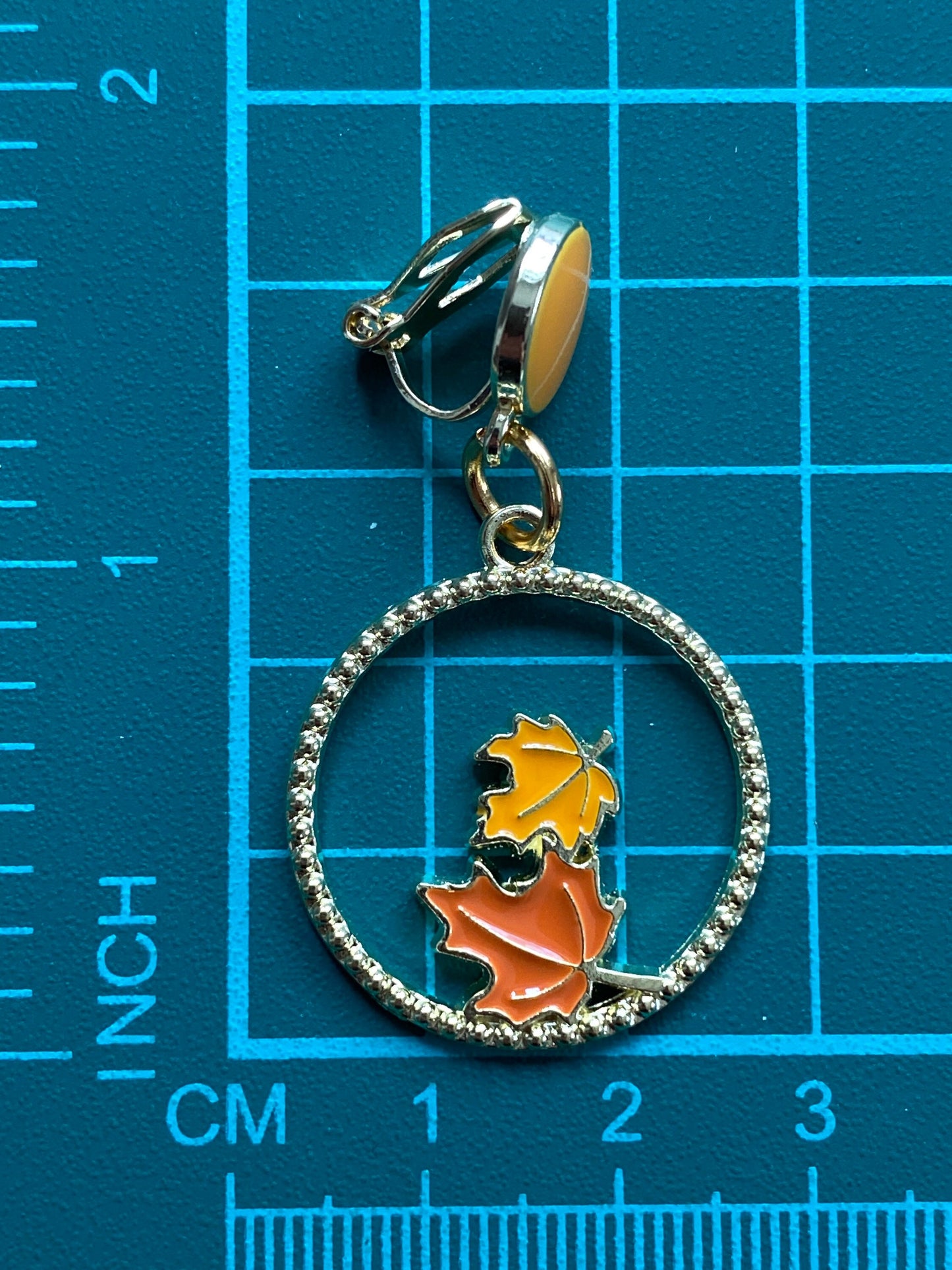 Dangling Asymmetrical autumn fox clip on earrings | fox screwback earrings