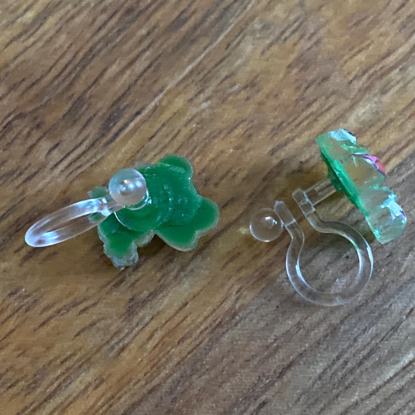 Tiniest little frog invisible clip on earrings,