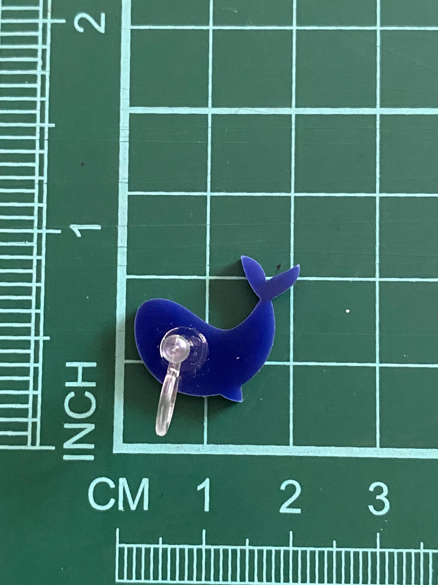 Small Whale invisible clip on earrings,