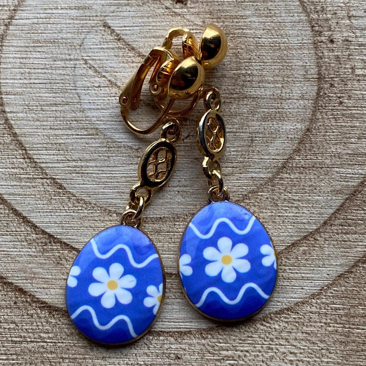 Easter clip on earrings, easter egg earrings