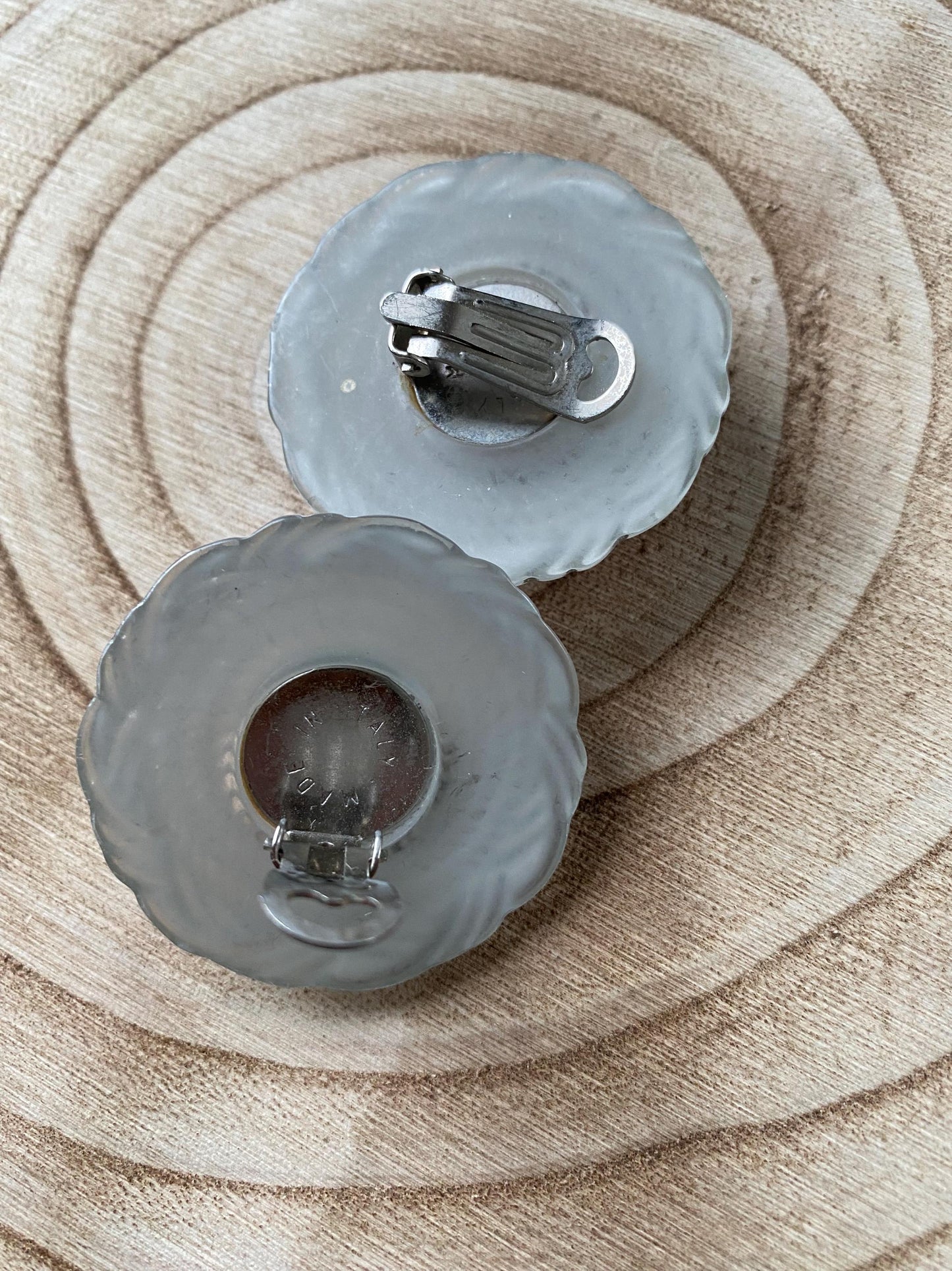 Vintage chunky button clip on earrings (made in Italy)