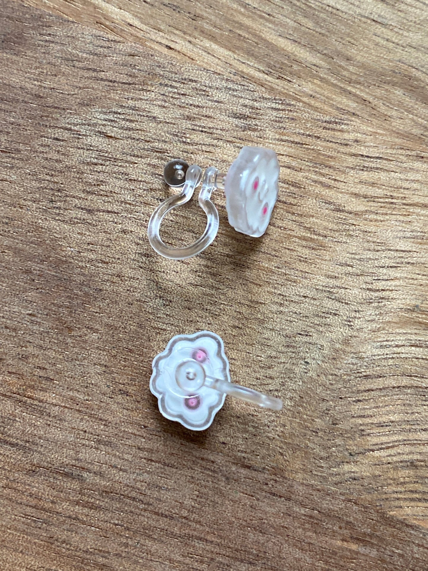 Clip on cloud earrings, Tiniest little cloud invisible clip on earrings, happy clouds, kawaii earrings