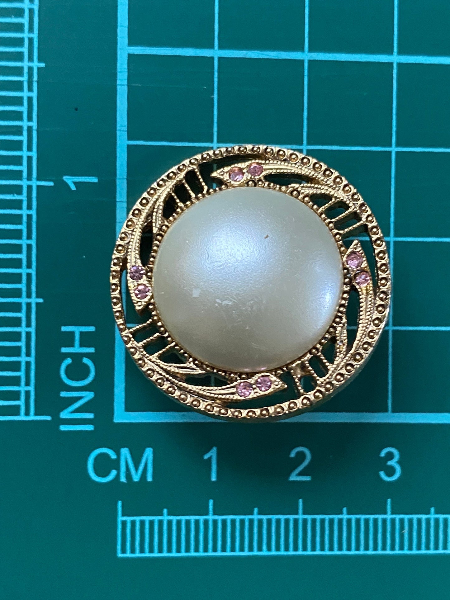 Faux pearl and pink rhinestone clip on earrings, clip on earrings for unpierced ears
