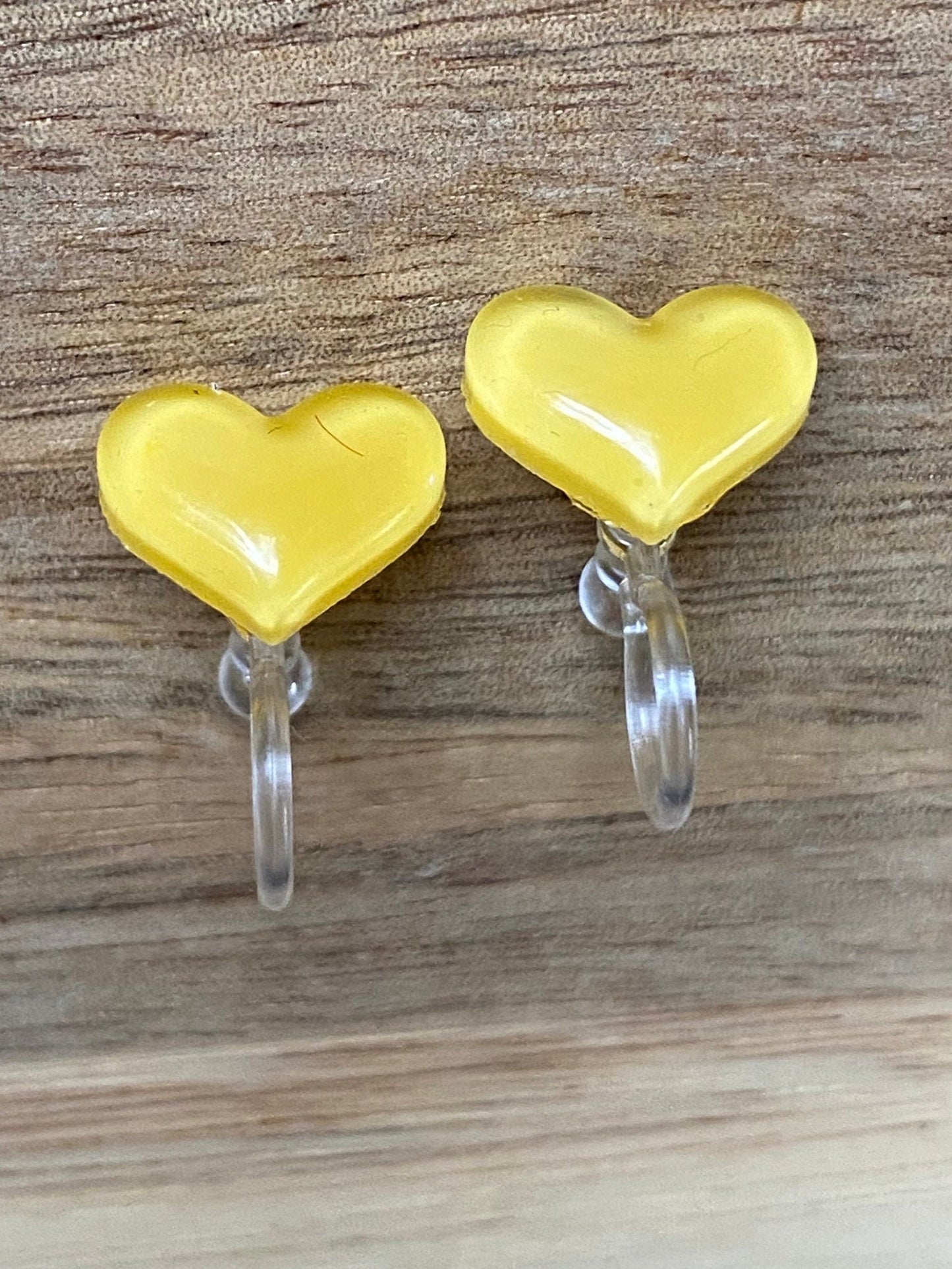 Small heart invisible clip on earrings, no pierce earrings for unpierced ears