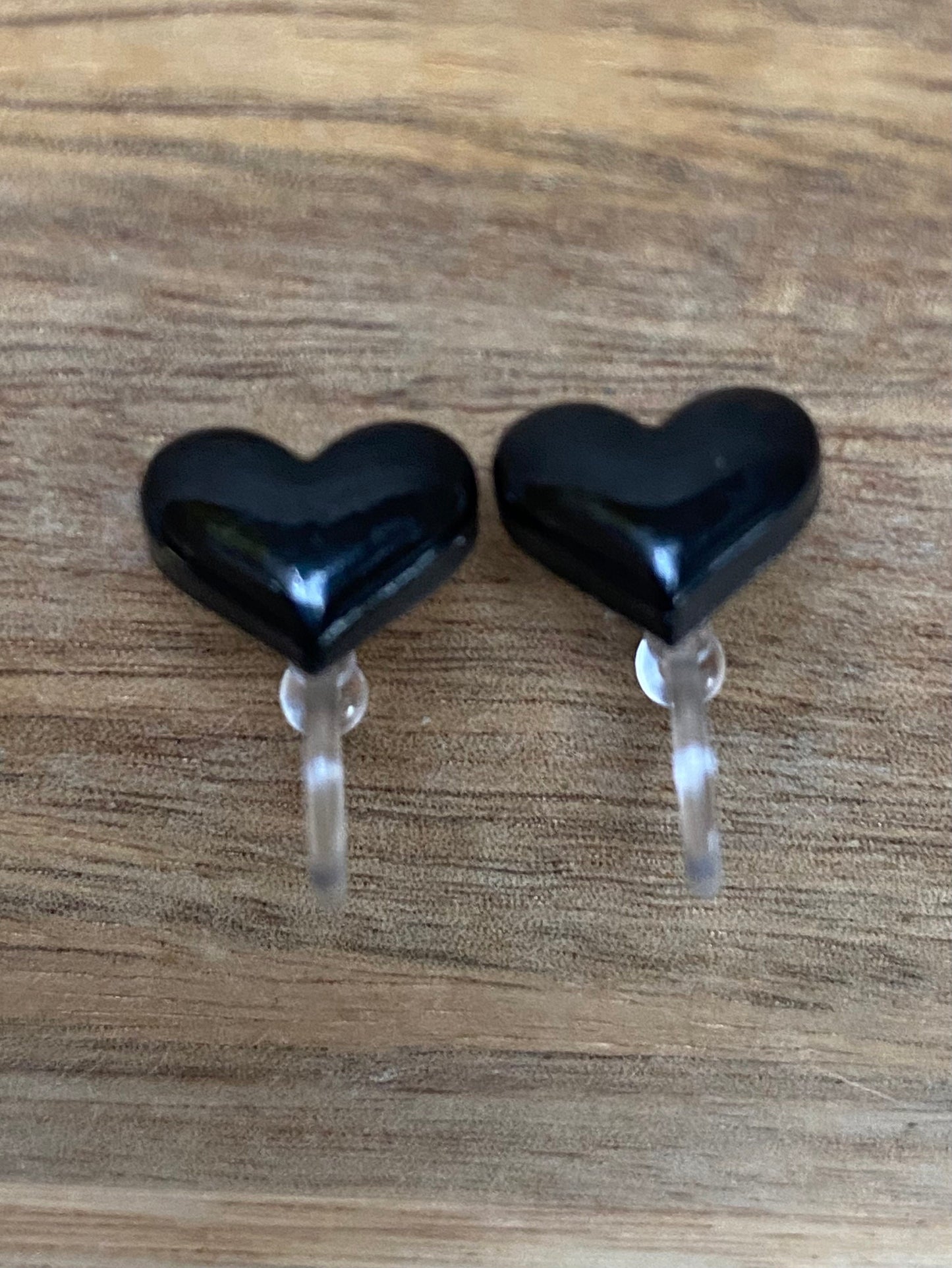 Small heart invisible clip on earrings, no pierce earrings for unpierced ears