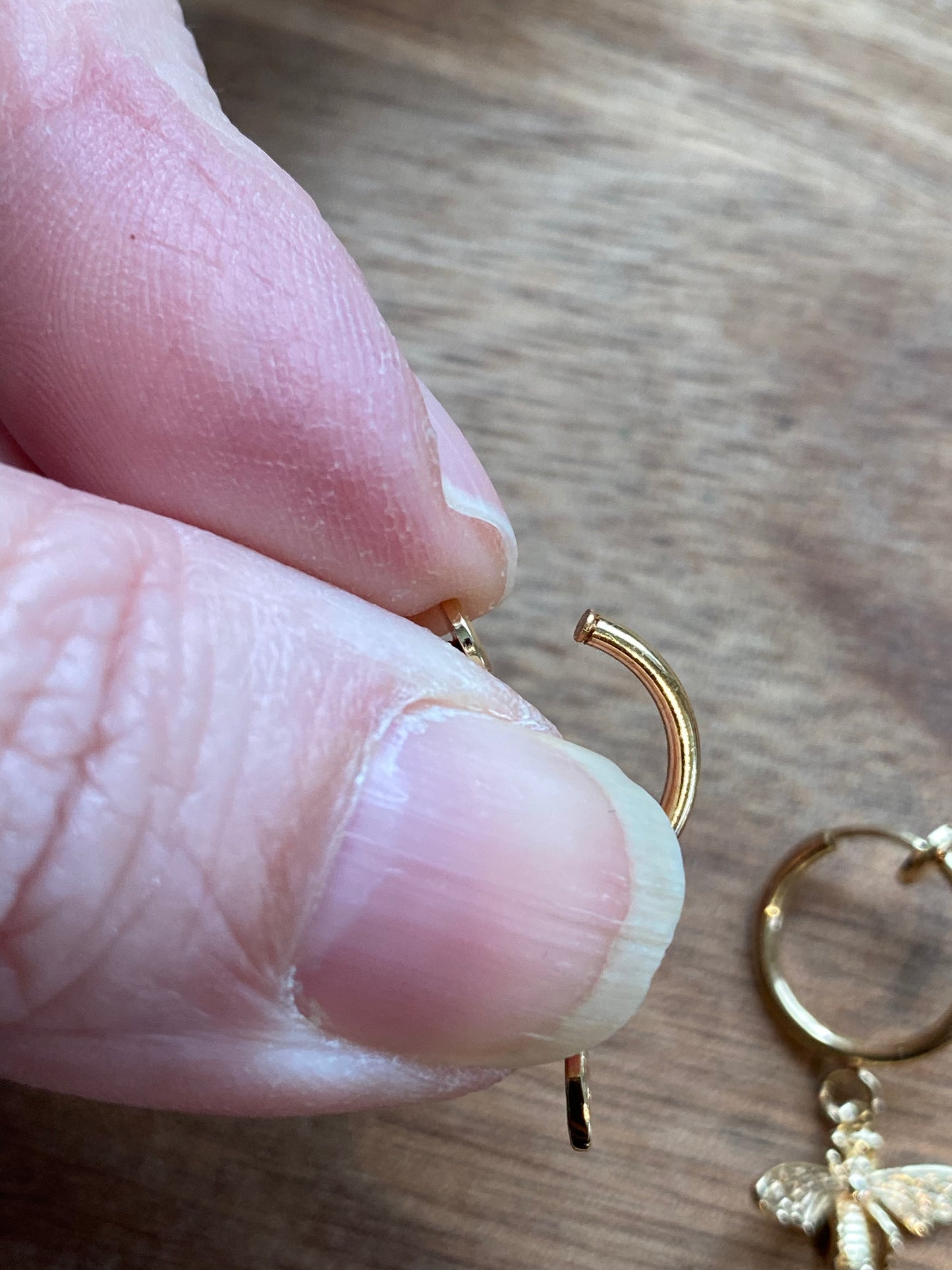 Tiniest golden bumblebee huggie clip on earrings