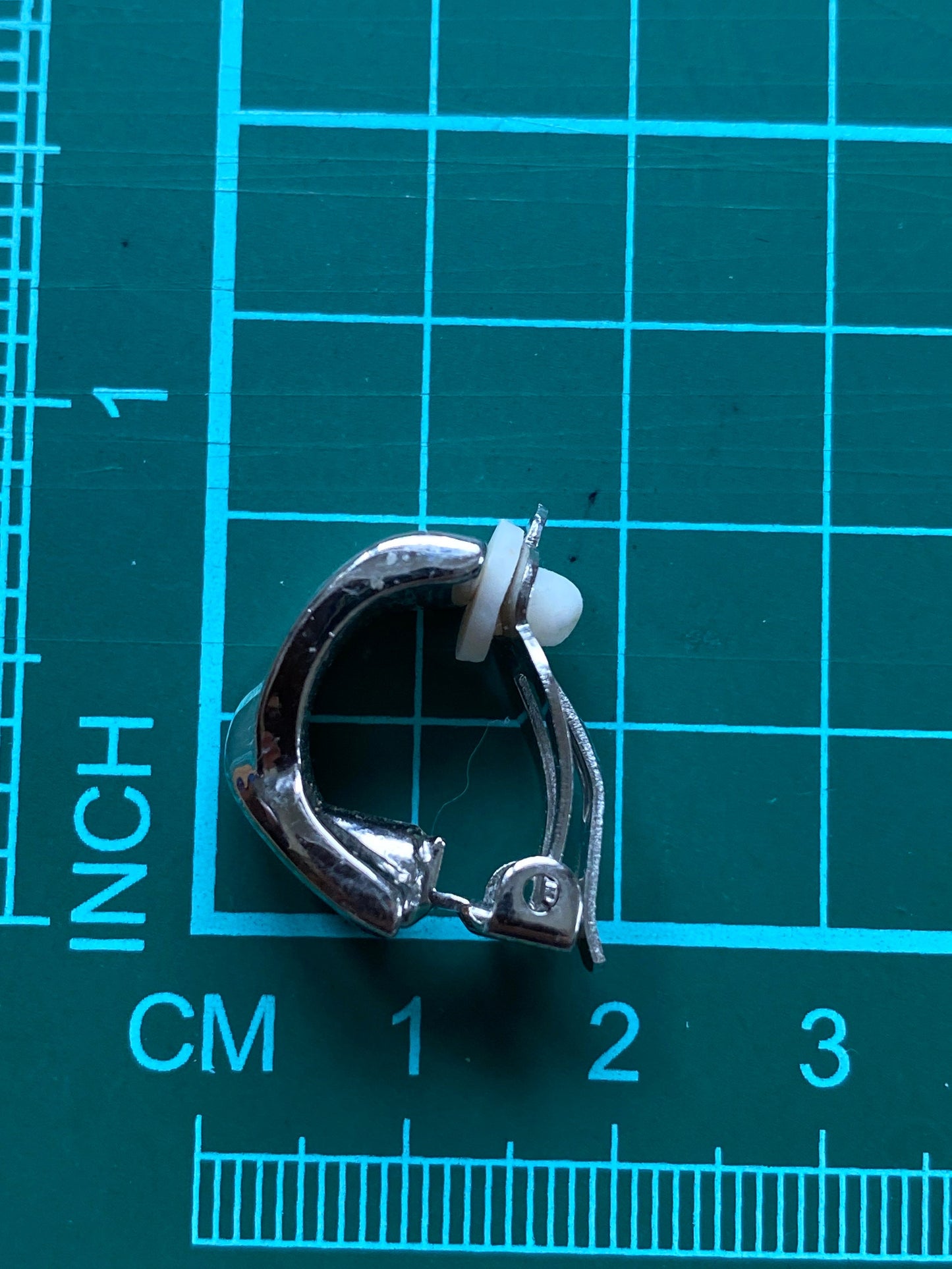 Vintage clip on silver half hoop earrings