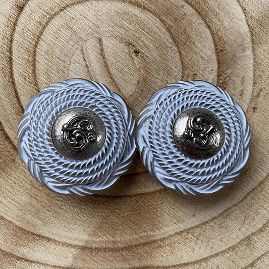 Vintage chunky button clip on earrings (made in Italy)