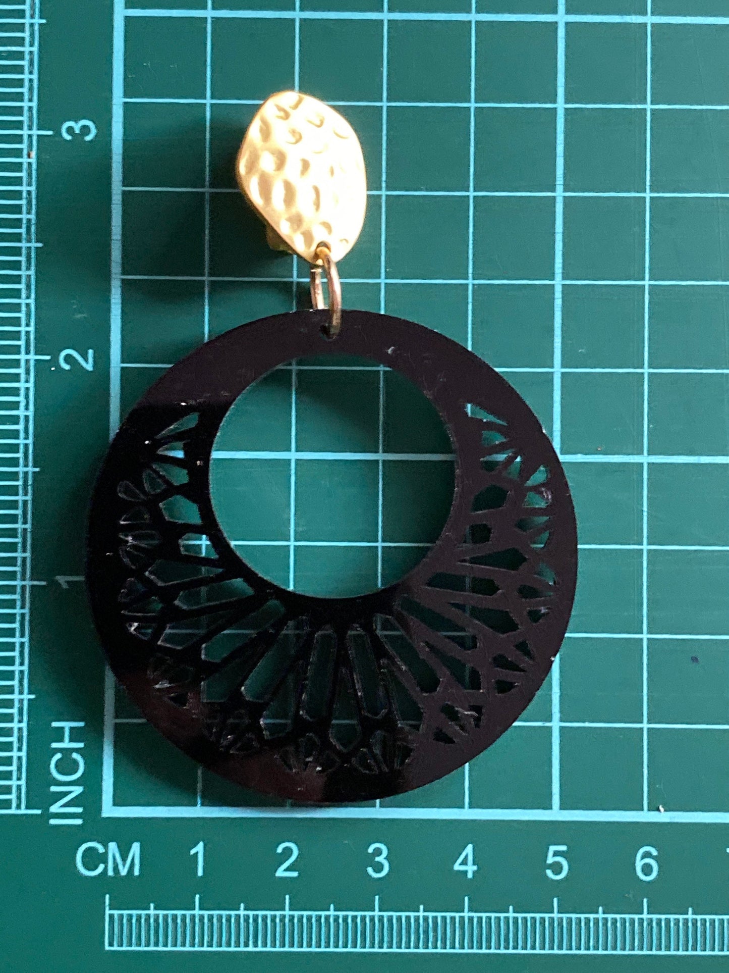 Big clip on plastic hoop earrings, black or white hoop earrings
