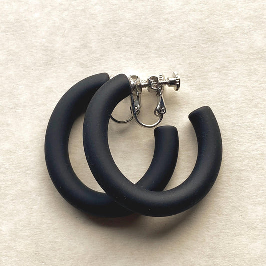 Colourful clip on hoop earrings (screwback)