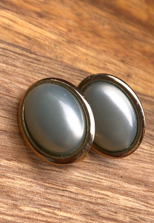 Vintage button clip on earrings
