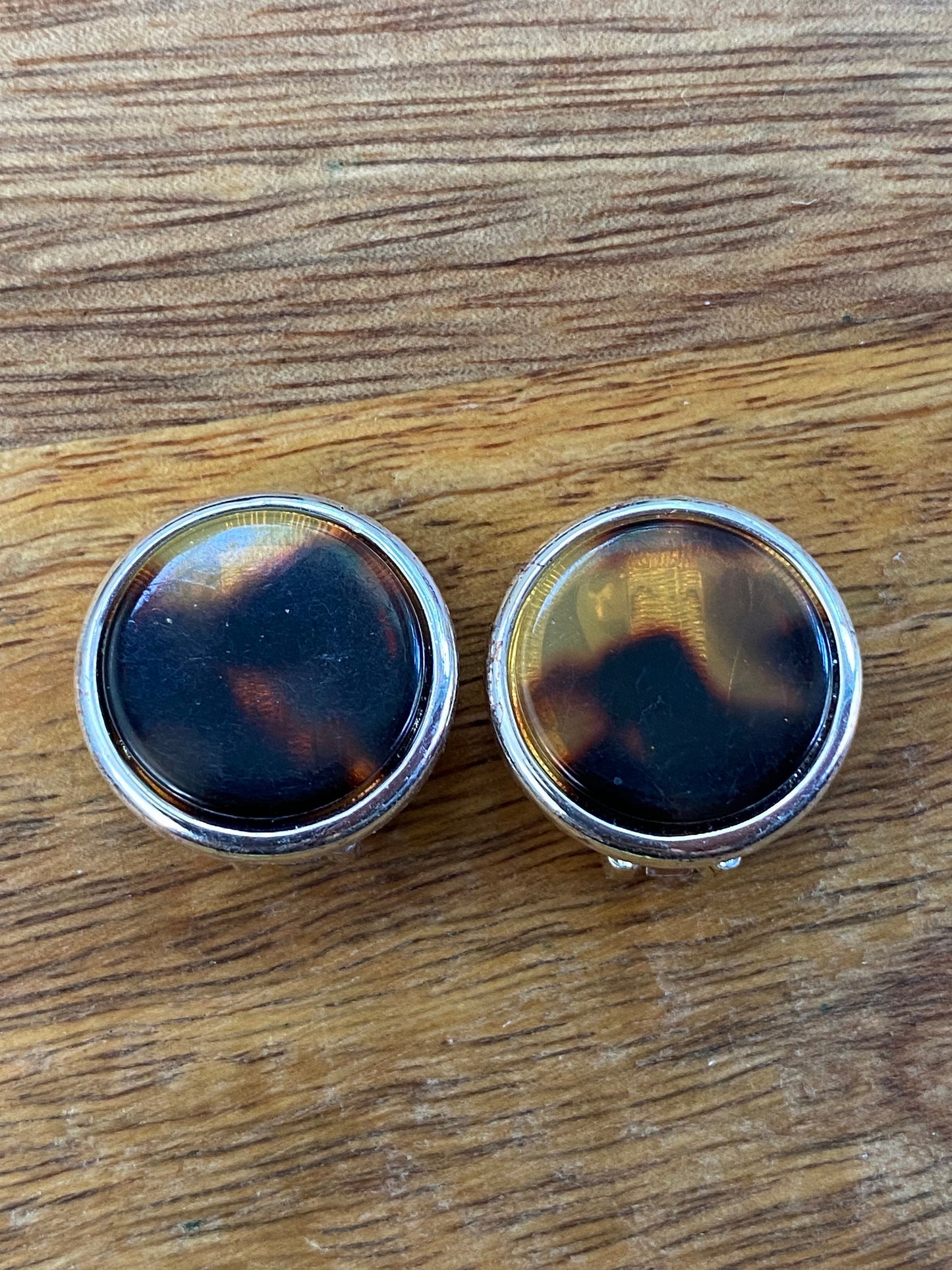 Vintage button clip on earrings
