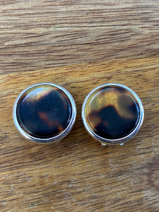 Vintage button clip on earrings
