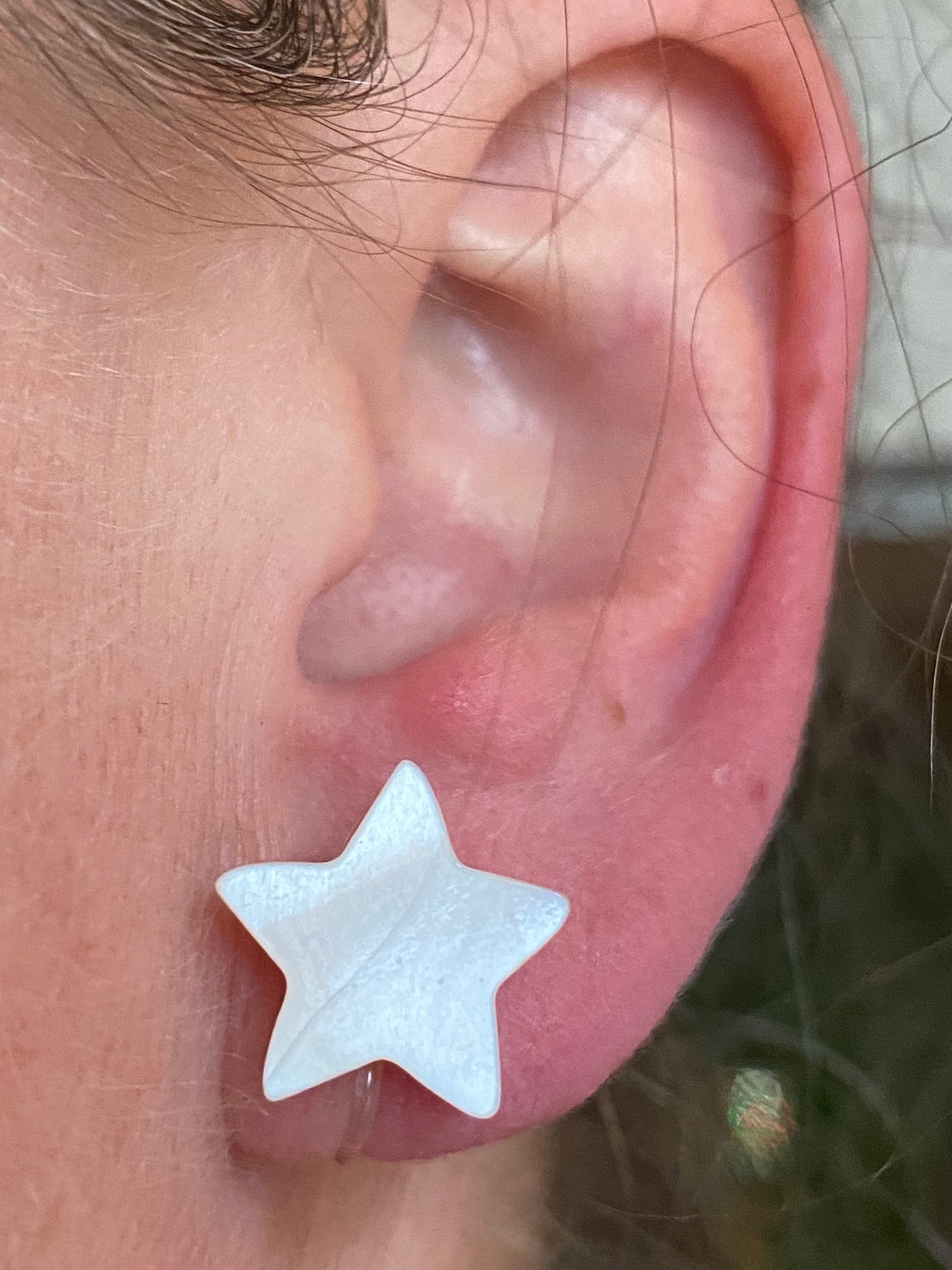 little shell star invisible clip on earrings, no pierce earrings for unpierced ears