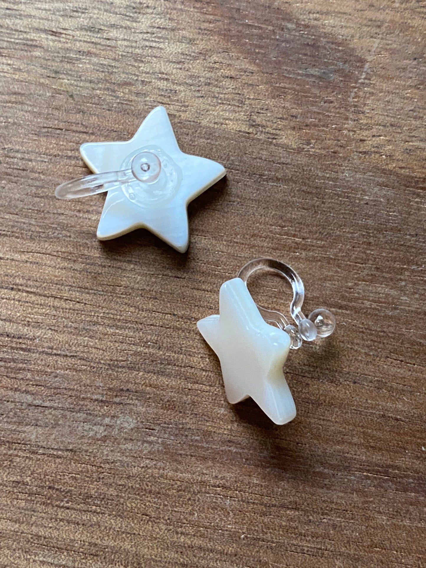 little shell star invisible clip on earrings, no pierce earrings for unpierced ears