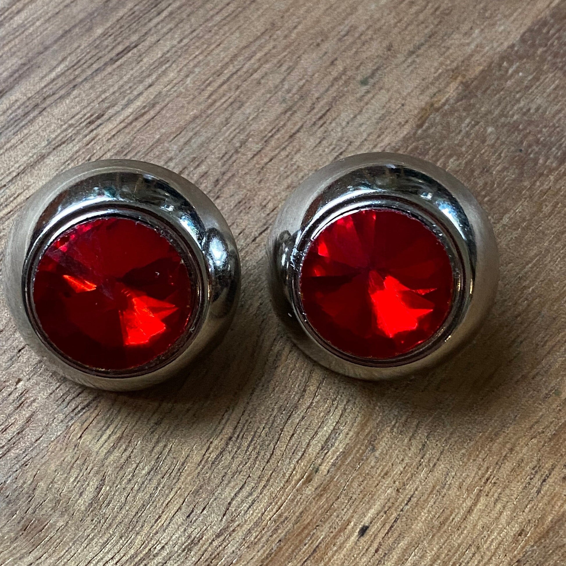 Large clip on rivoli earrings