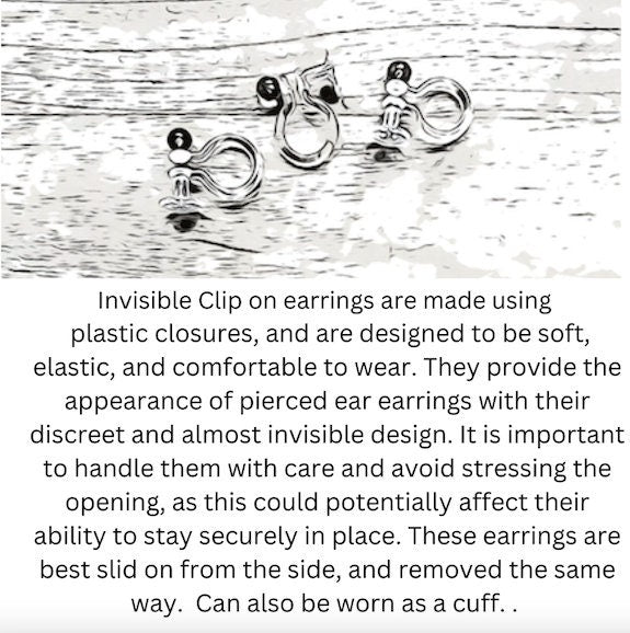 Dangling invisible clip on rhinestone earrings, tiny earrings with dangling rhinestones