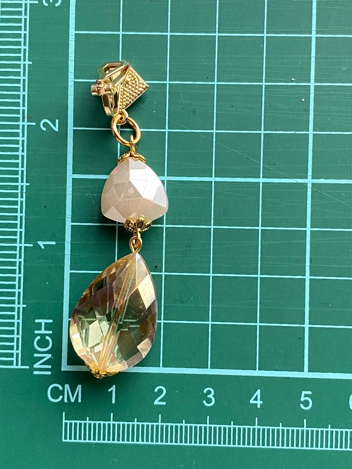 Dangling faceted white boho clip on earrings, dangling clip on beaded earrings