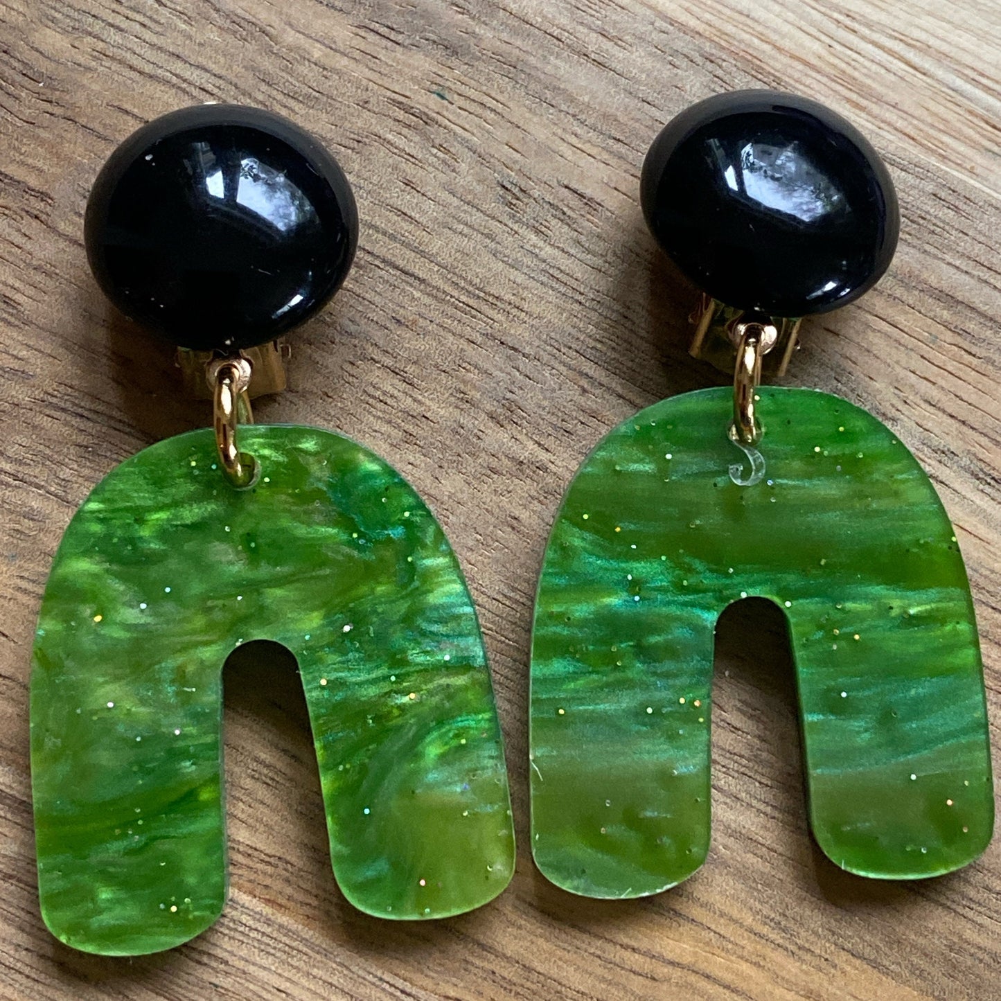 Trendy Dangling acetate arch clip on earrings