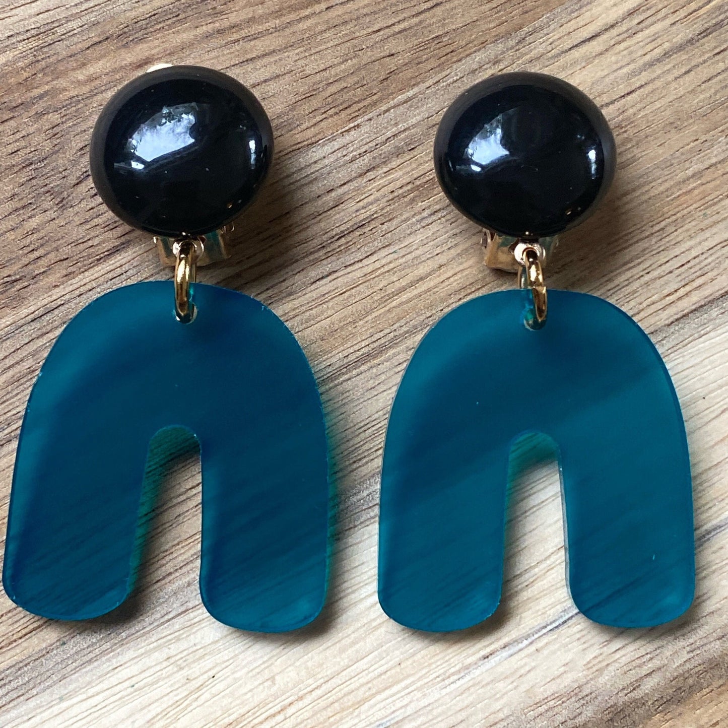 Trendy Dangling acetate arch clip on earrings