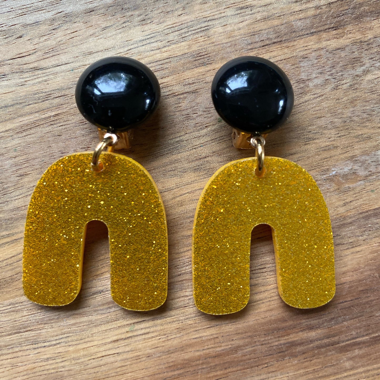 Trendy Dangling acetate arch clip on earrings