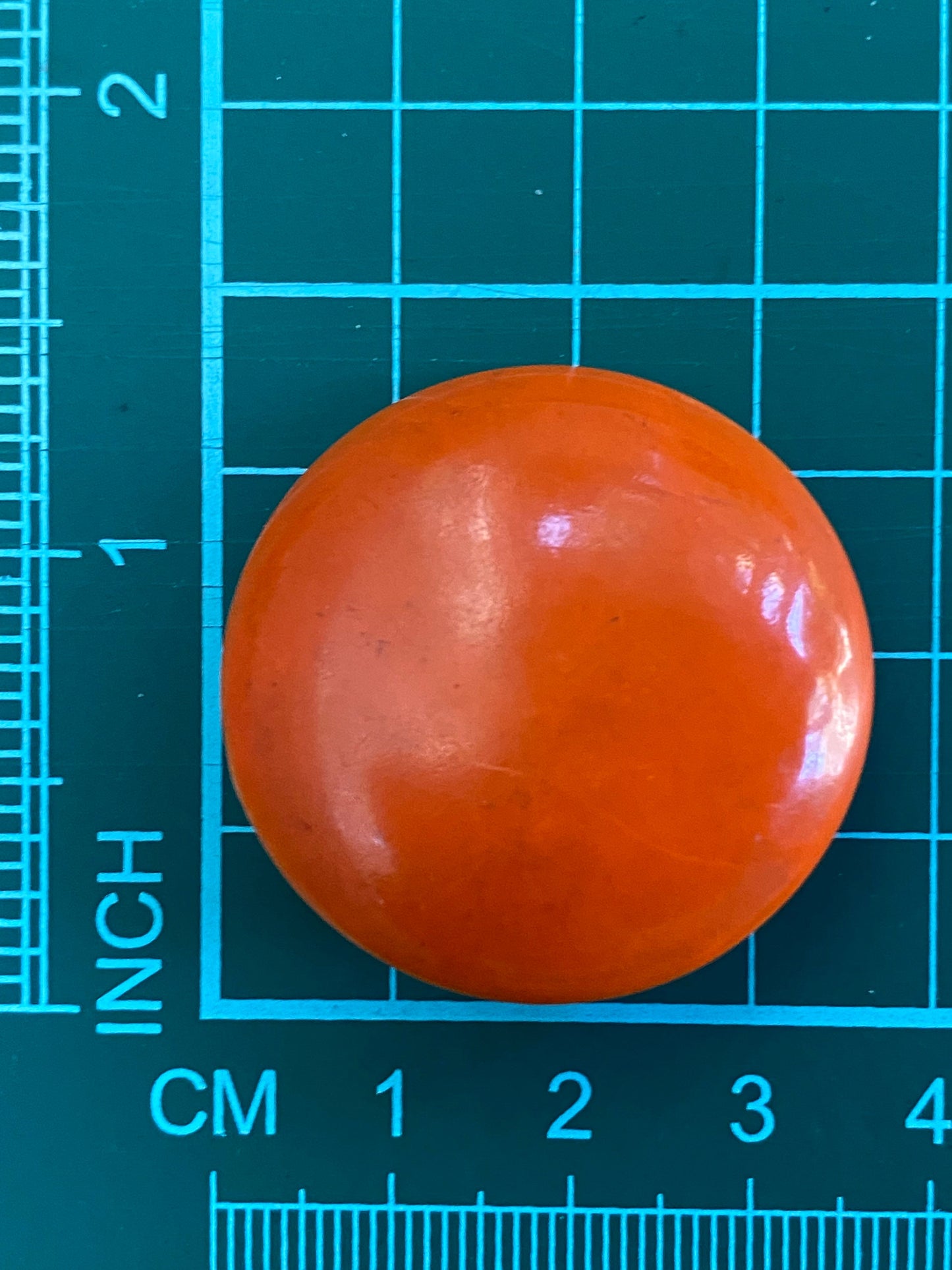 Vintage large orange button clip on earrings