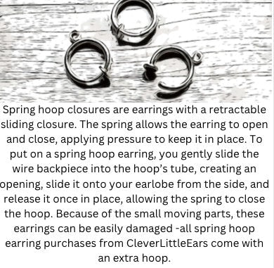 Dangling enamel planet huggie clip on spring hoop earrings