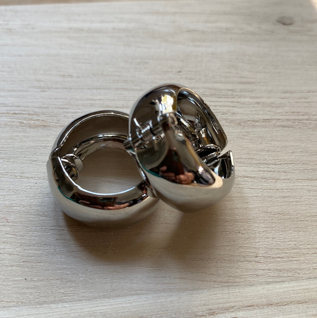 Minimalist Gold Clip on Hoop Earrings with spring closures