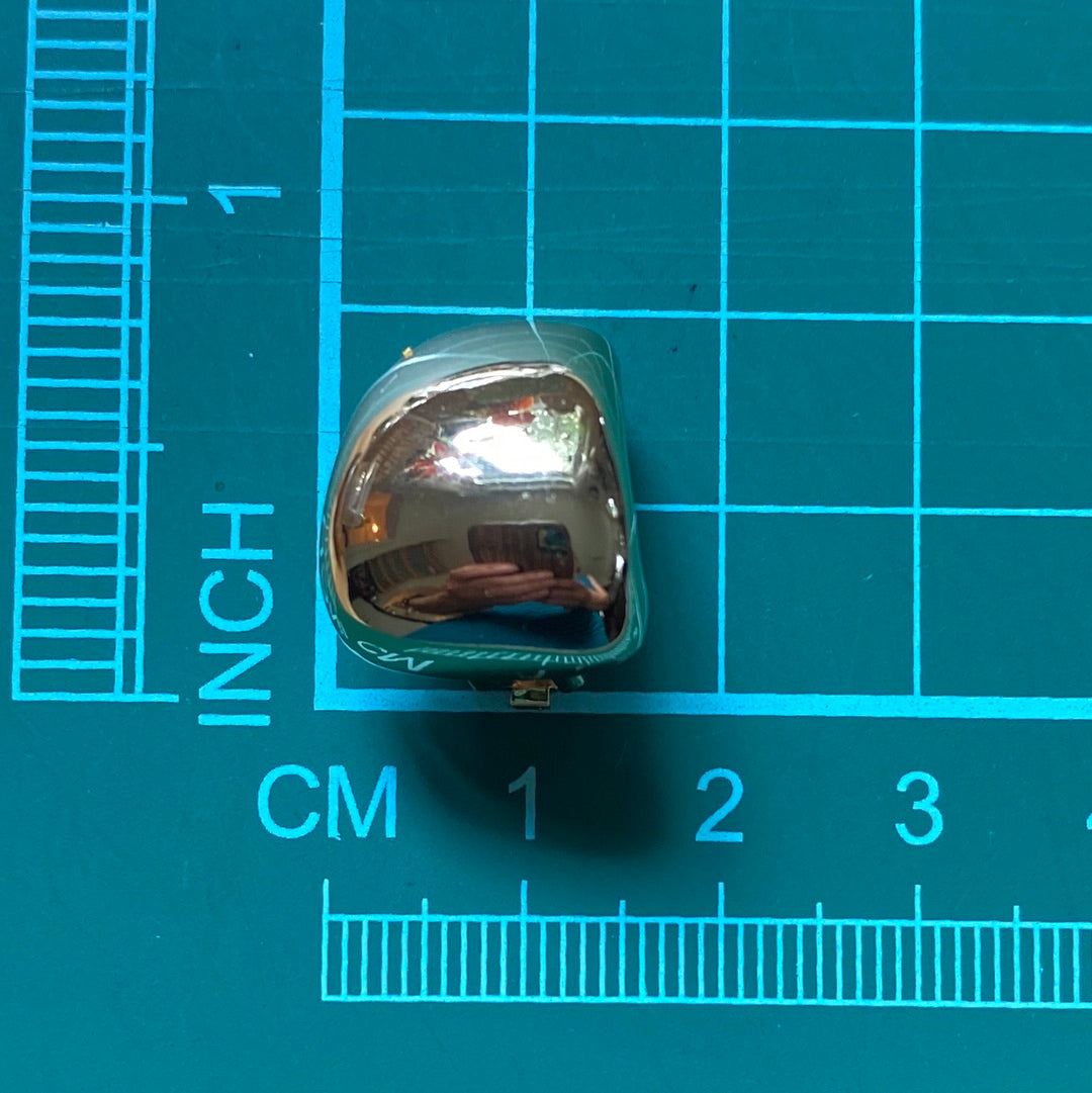 Small minimalist gold dome clip on earrings